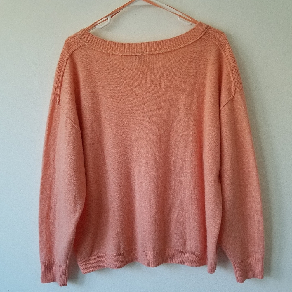 Anrhropologie Pilcro 100% Cashmere Peachy Emmeline Boatneck Sweater Medium - Picture 3 of 14